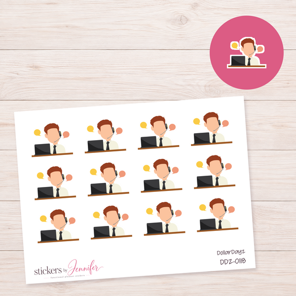 Customer Service Agent Planner Stickers | DDZ-0118