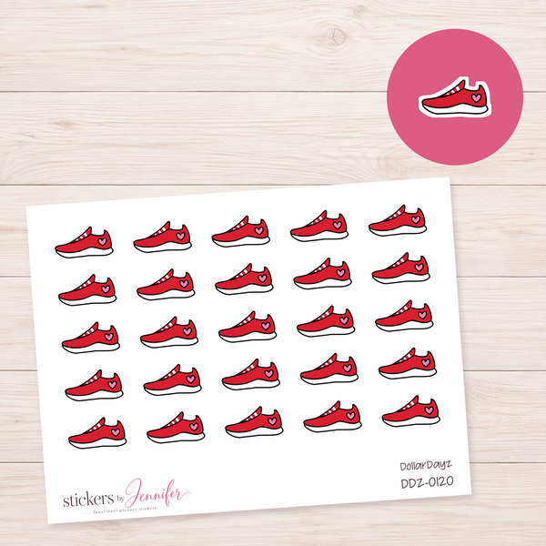 Red Heart Running Shoe Planner Stickers | DDZ-0120