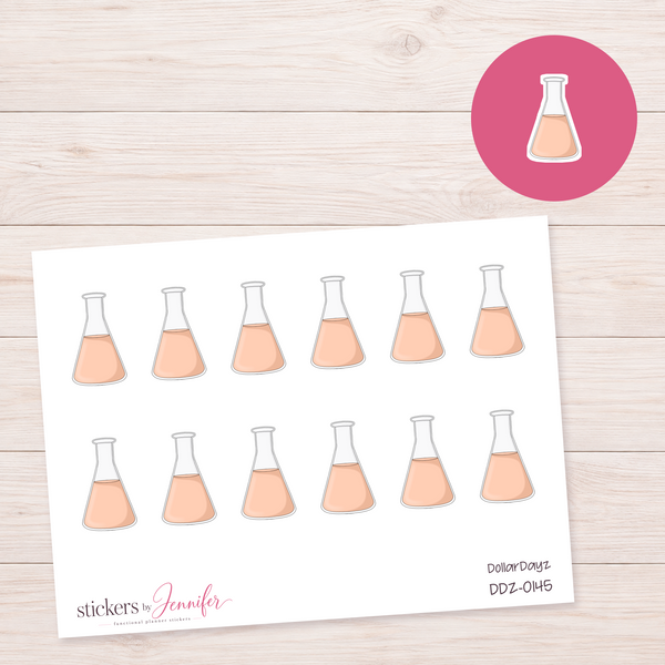 Peach Science Flask Planner Stickers | DDZ-0145