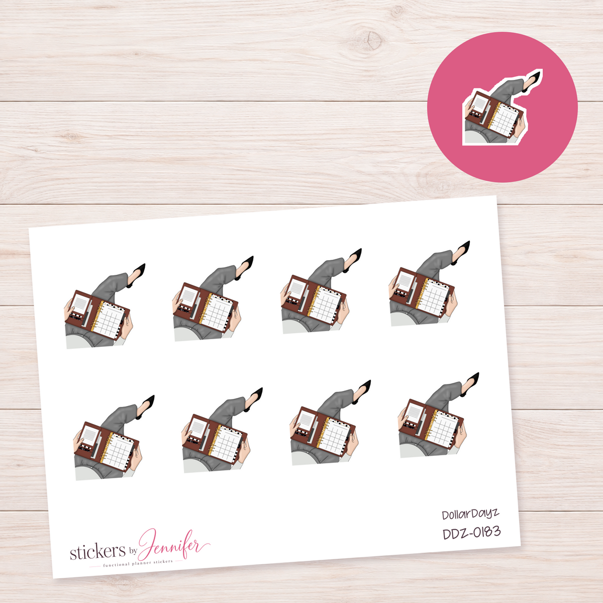 Planner on Lap Planner Stickers | DDZ-0183