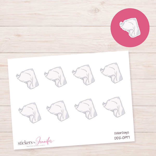 White Cleaning Cloth Planner Stickers | DDZ-0197