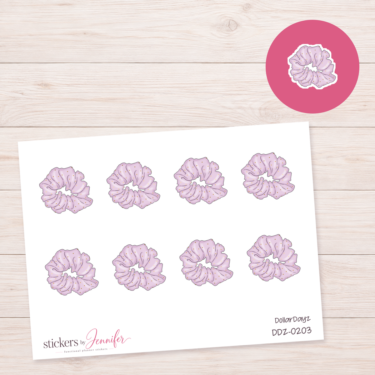 Lavender Scrunchie Planner Stickers | DDZ-0203