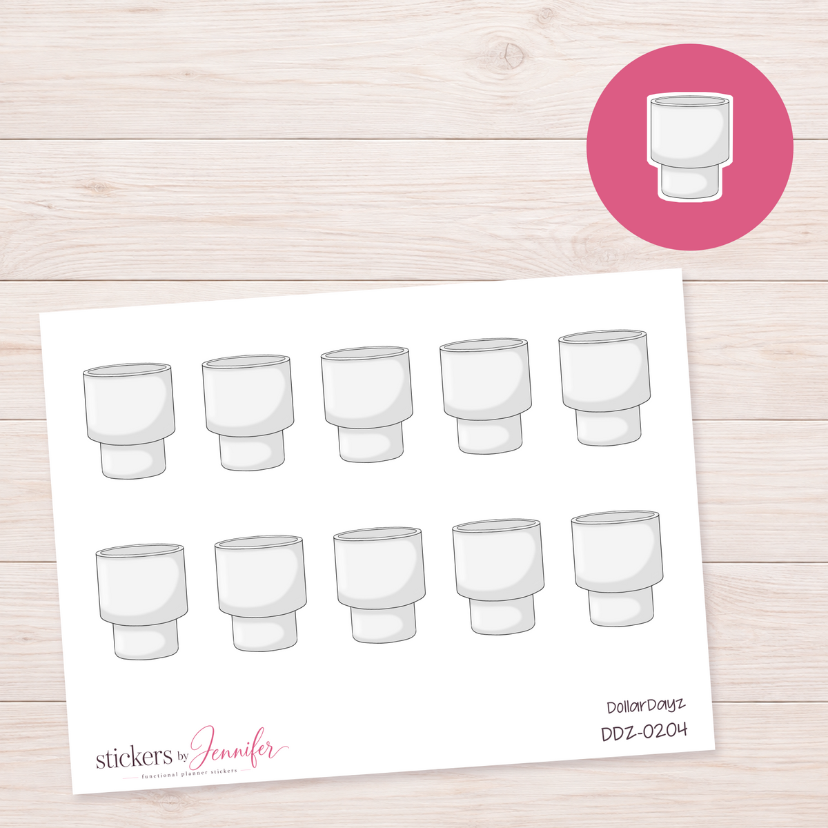 White Cup Planner Stickers | DDZ-0204
