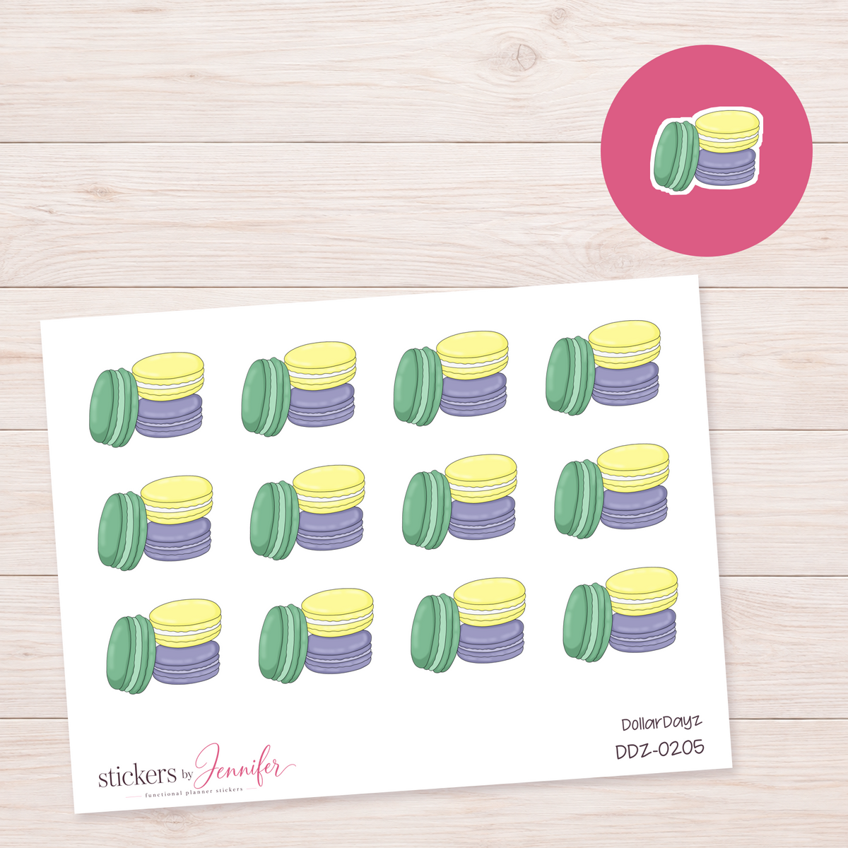 Pastel Macarons Planner Stickers | DDZ-0205