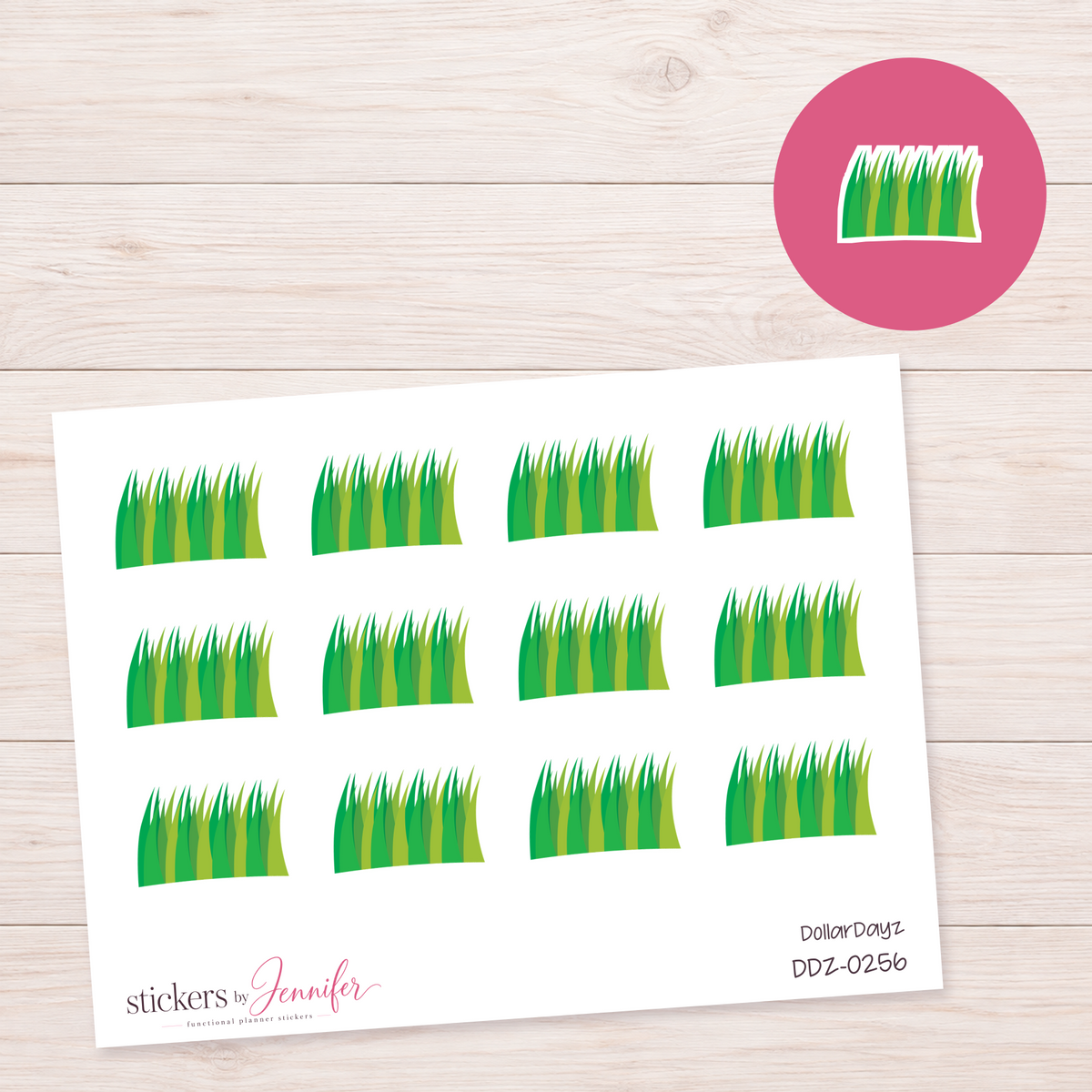 Green Grass Planner Stickers | DDZ-0256