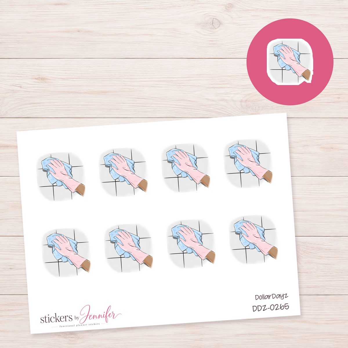 Wiping Tiles Planner Stickers | DDZ-0265