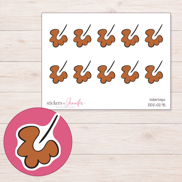 DDZ-0275 planner sticker sheet with enlarged sticker detail