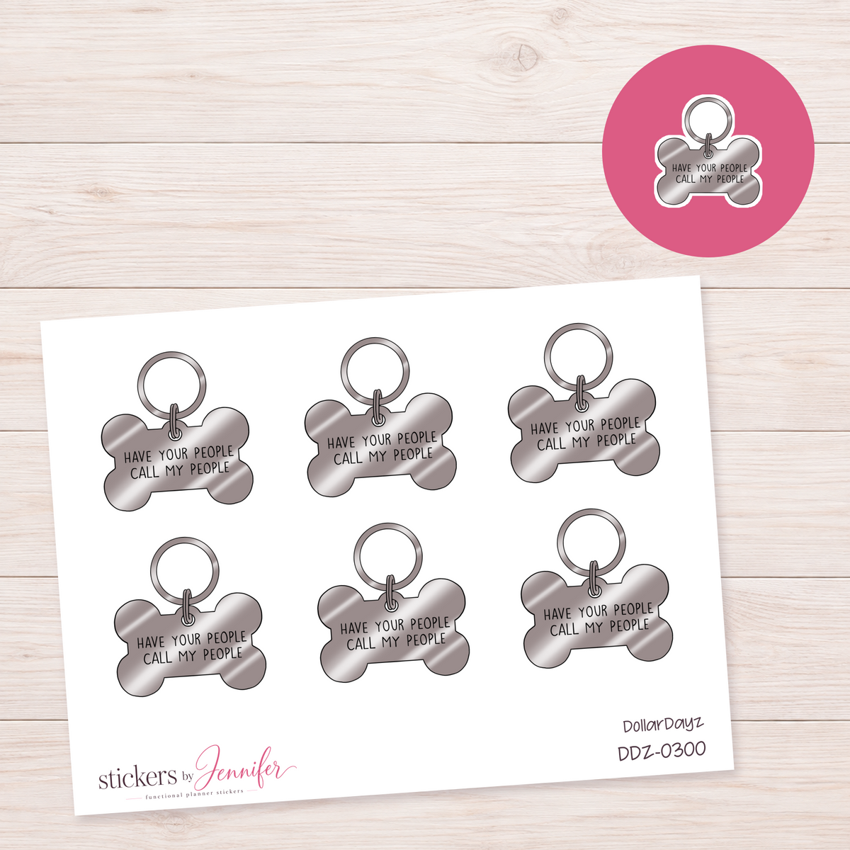 Dog Bone Keychain Planner Stickers | DDZ-0300