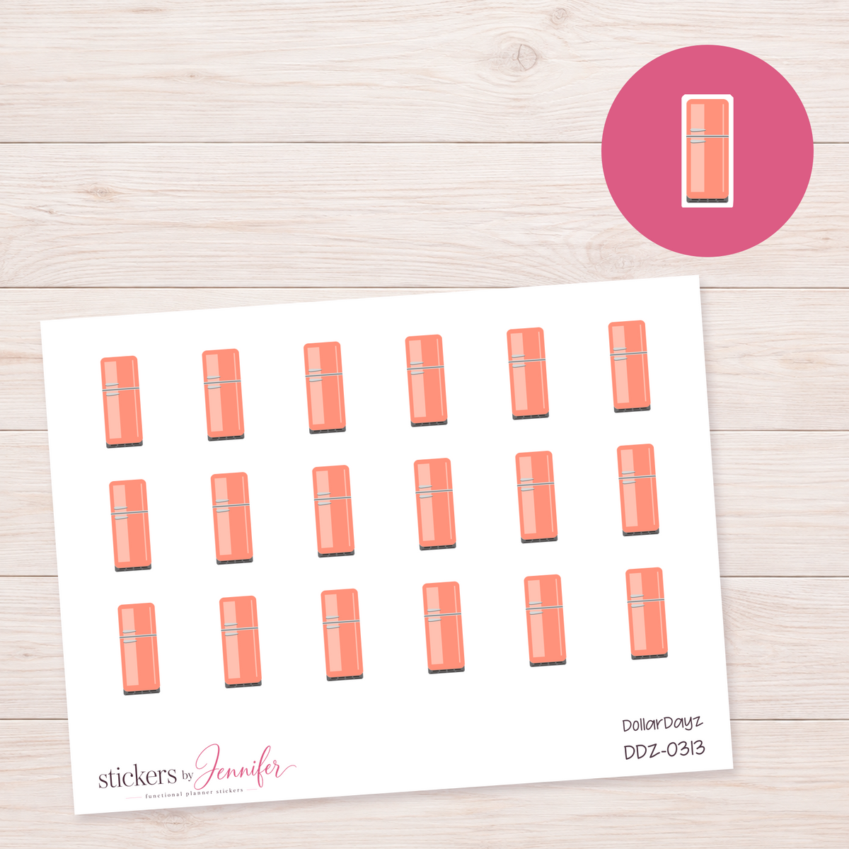Peach Refrigerator Planner Stickers | DDZ-0313