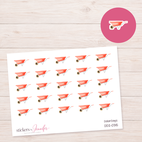 Peach Wheelbarrow Planner Stickers | DDZ-0315