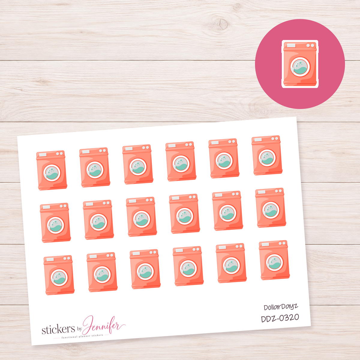 Peach Washing Machine Planner Stickers | DDZ-0320