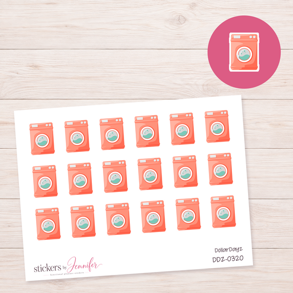 Peach Washing Machine Planner Stickers | DDZ-0320