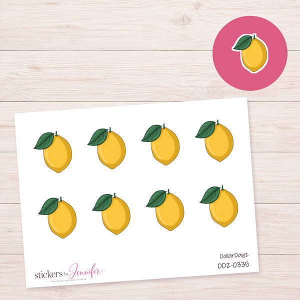Yellow Lemon Planner Stickers | DDZ-0335