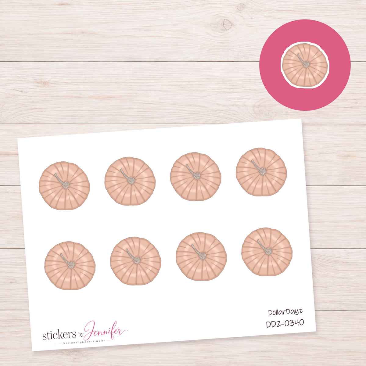 Blush Pumpkin Planner Stickers | DDZ-0340