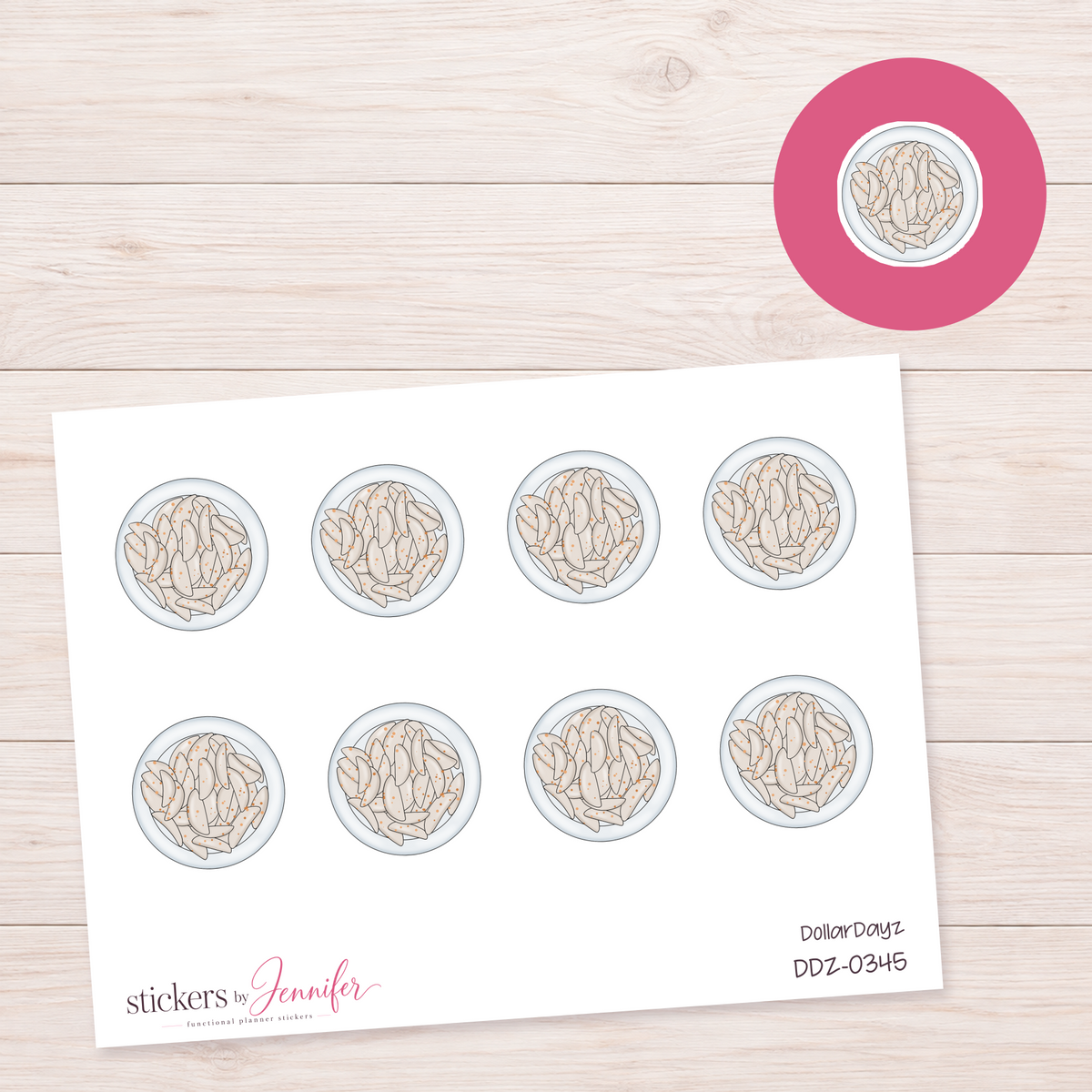 Savory Snack Bowl Planner Stickers | DDZ-0345