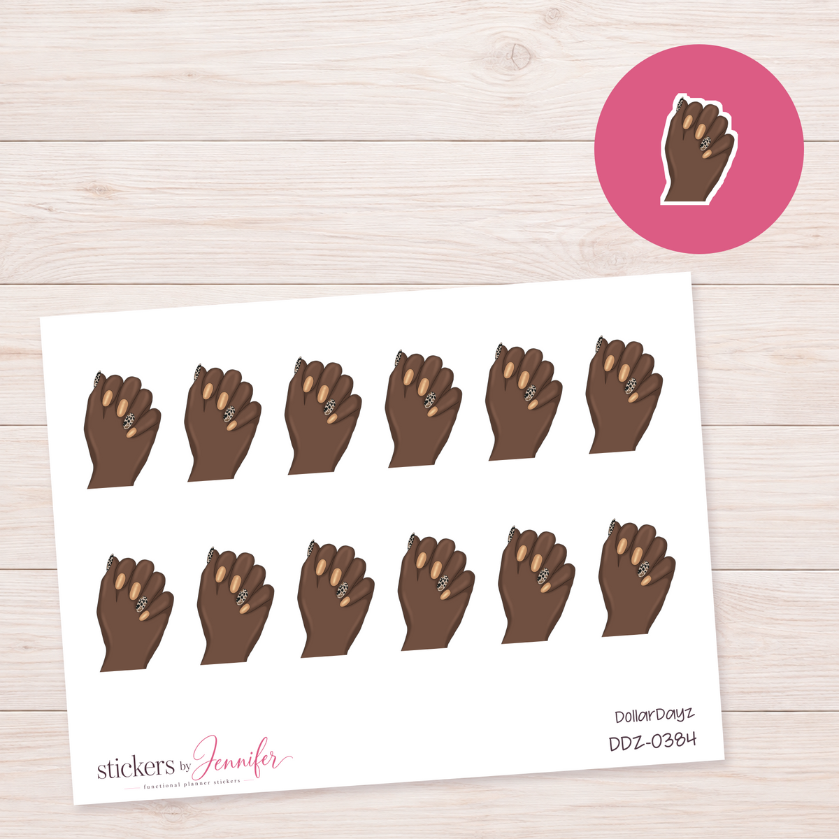 Gold Manicure Planner Stickers | DDZ-0384