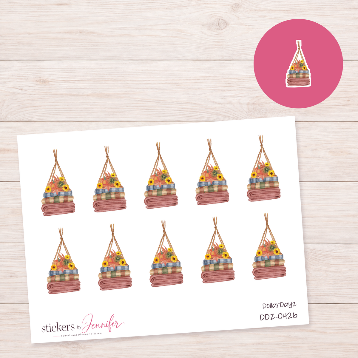 Hanging Flower Basket Planner Stickers | DDZ-0426