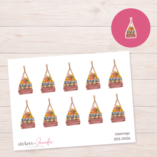 Hanging Flower Basket Planner Stickers | DDZ-0426