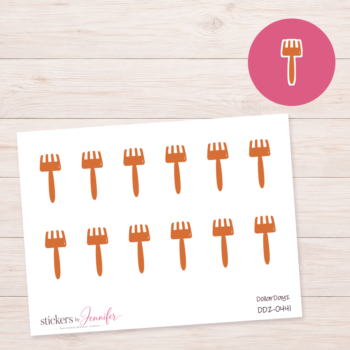 Orange Kitchen Fork Planner Stickers | DDZ-0441