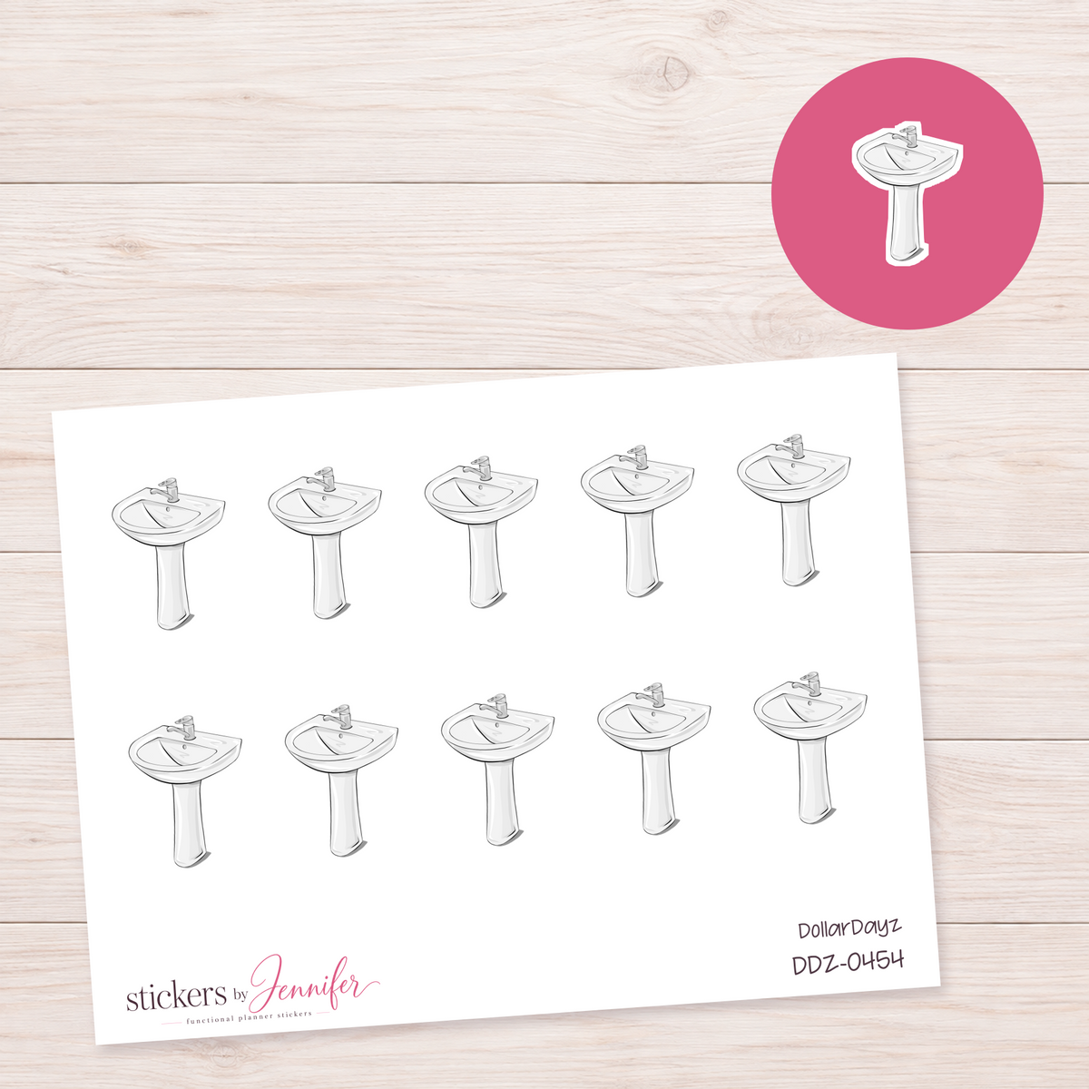 Bathroom Sink Planner Stickers | DDZ-0454