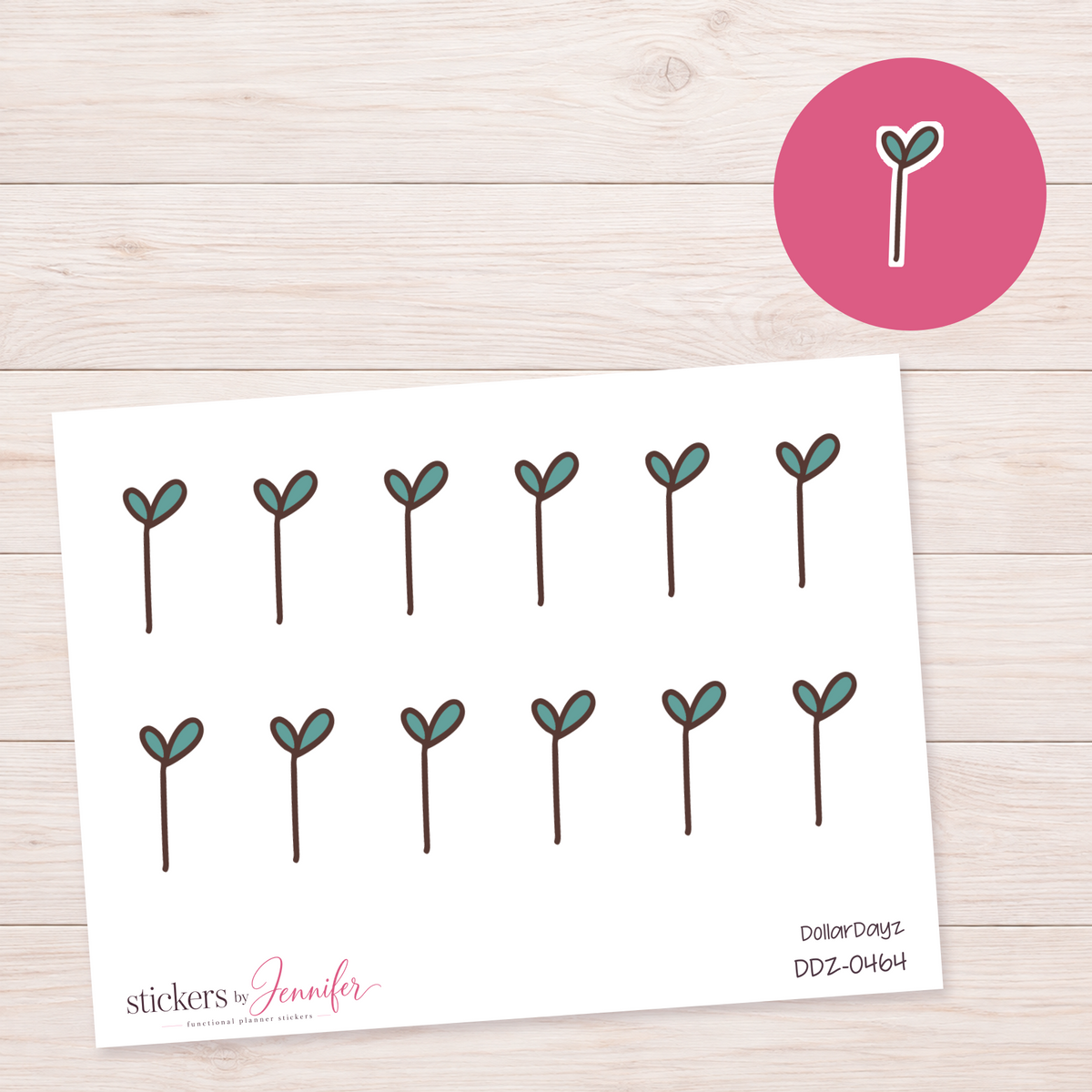Tiny Green Sprout Planner Stickers | DDZ-0464