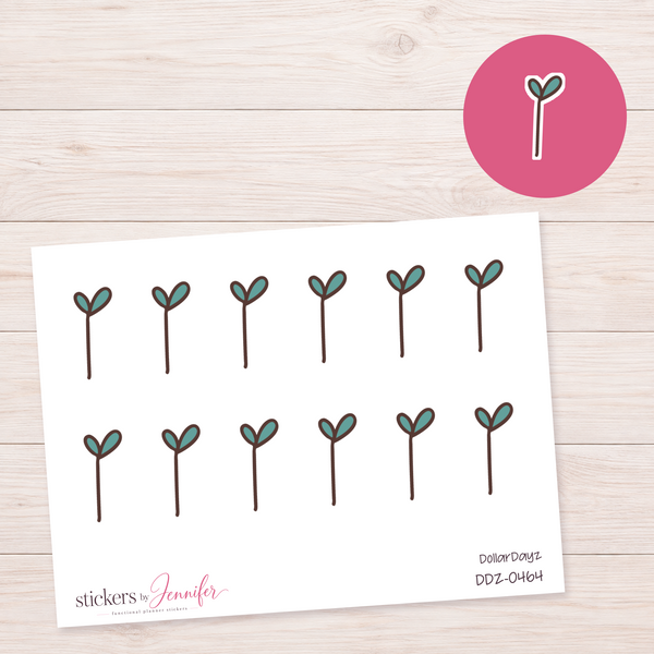Tiny Green Sprout Planner Stickers | DDZ-0464