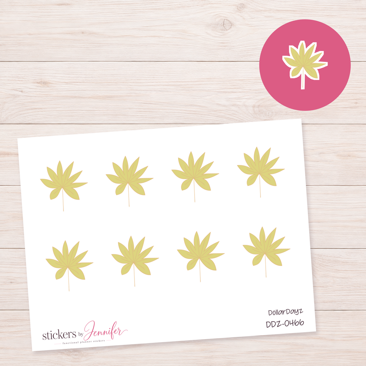 Golden Leaf Planner Stickers | DDZ-0466