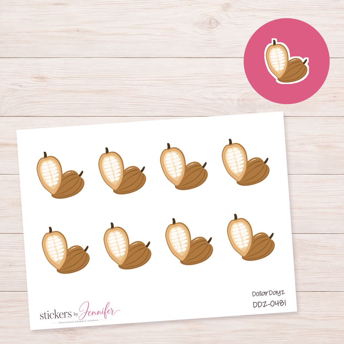 Cocoa Pod Planner Stickers | DDZ-0481