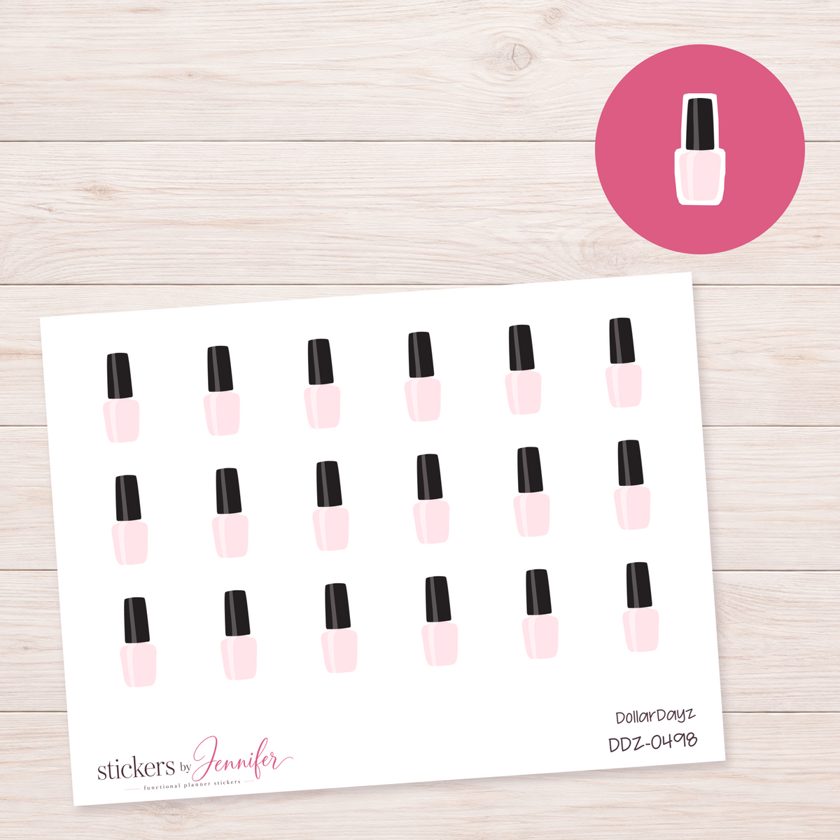 Soft Pink Nail Polish Planner Stickers | DDZ-0498