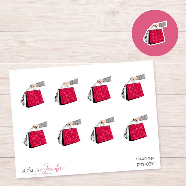 Shopping Bags in Hand Planner Stickers | DDZ-0514