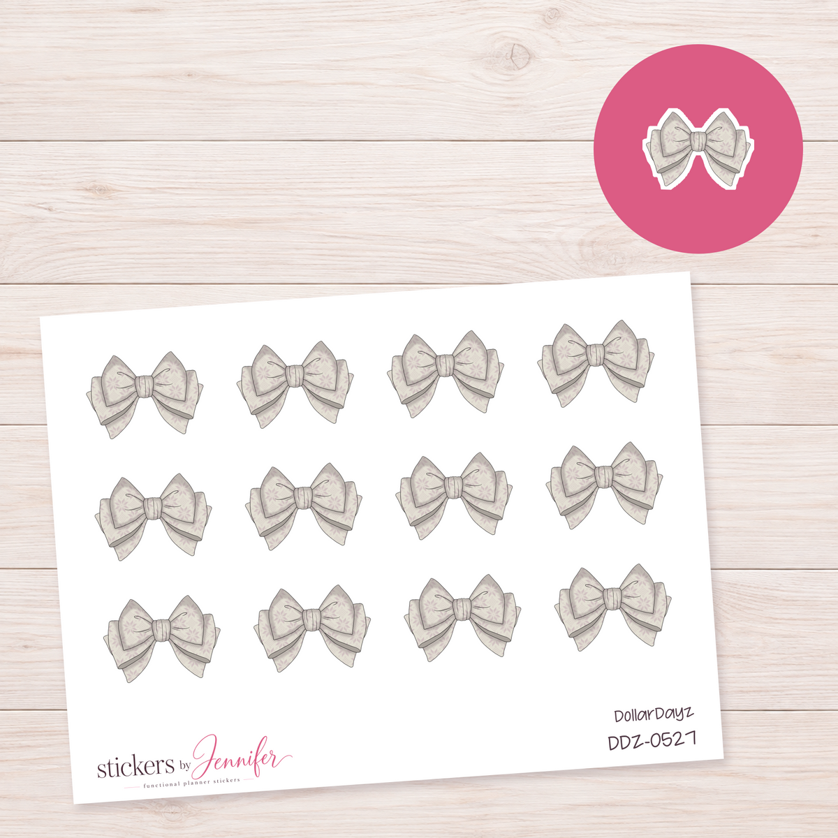 Neutral Bow Planner Stickers | DDZ-0527