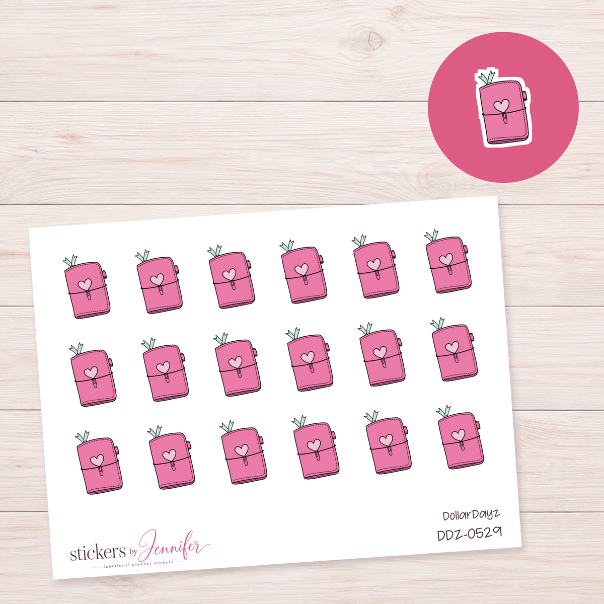 Pink Travel Journal Planner Stickers | DDZ-0529