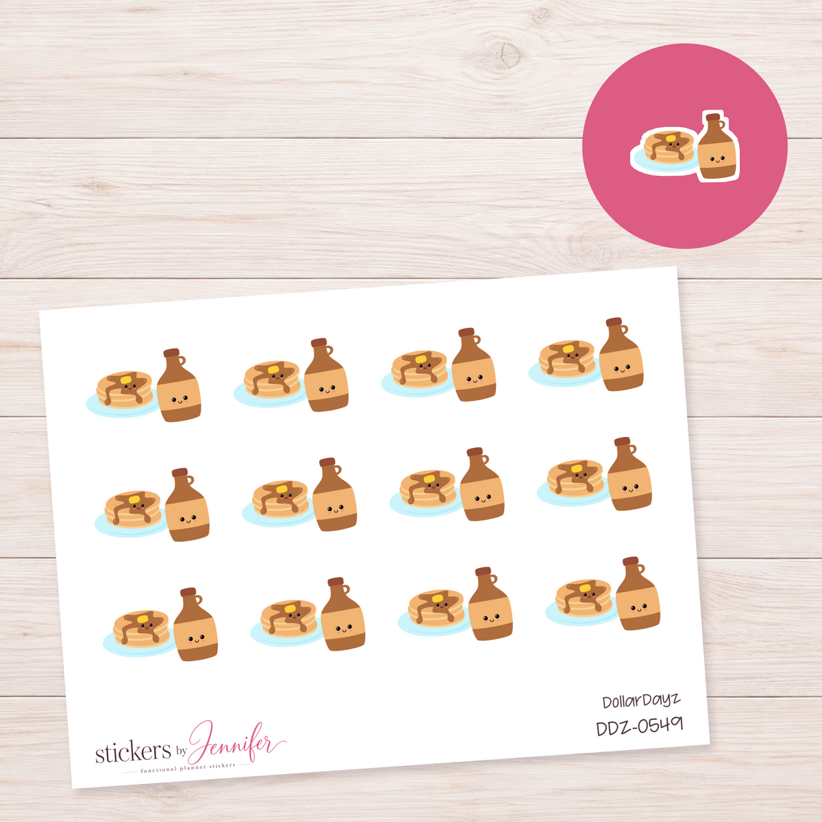 Pancakes & Syrup Planner Stickers | DDZ-0549
