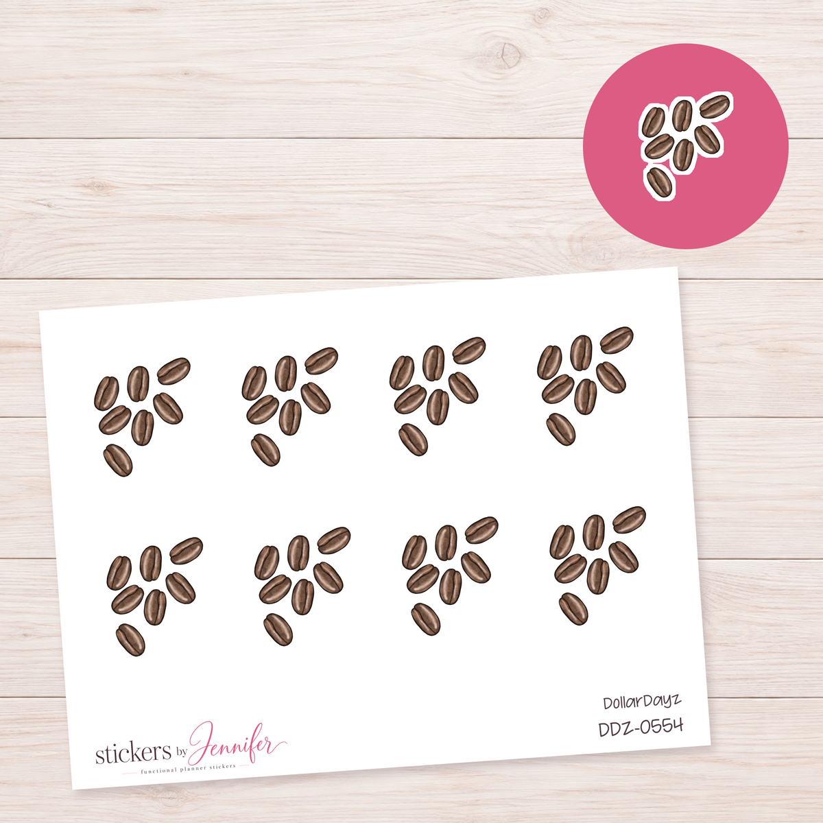 Coffee Beans Planner Stickers | DDZ-0554