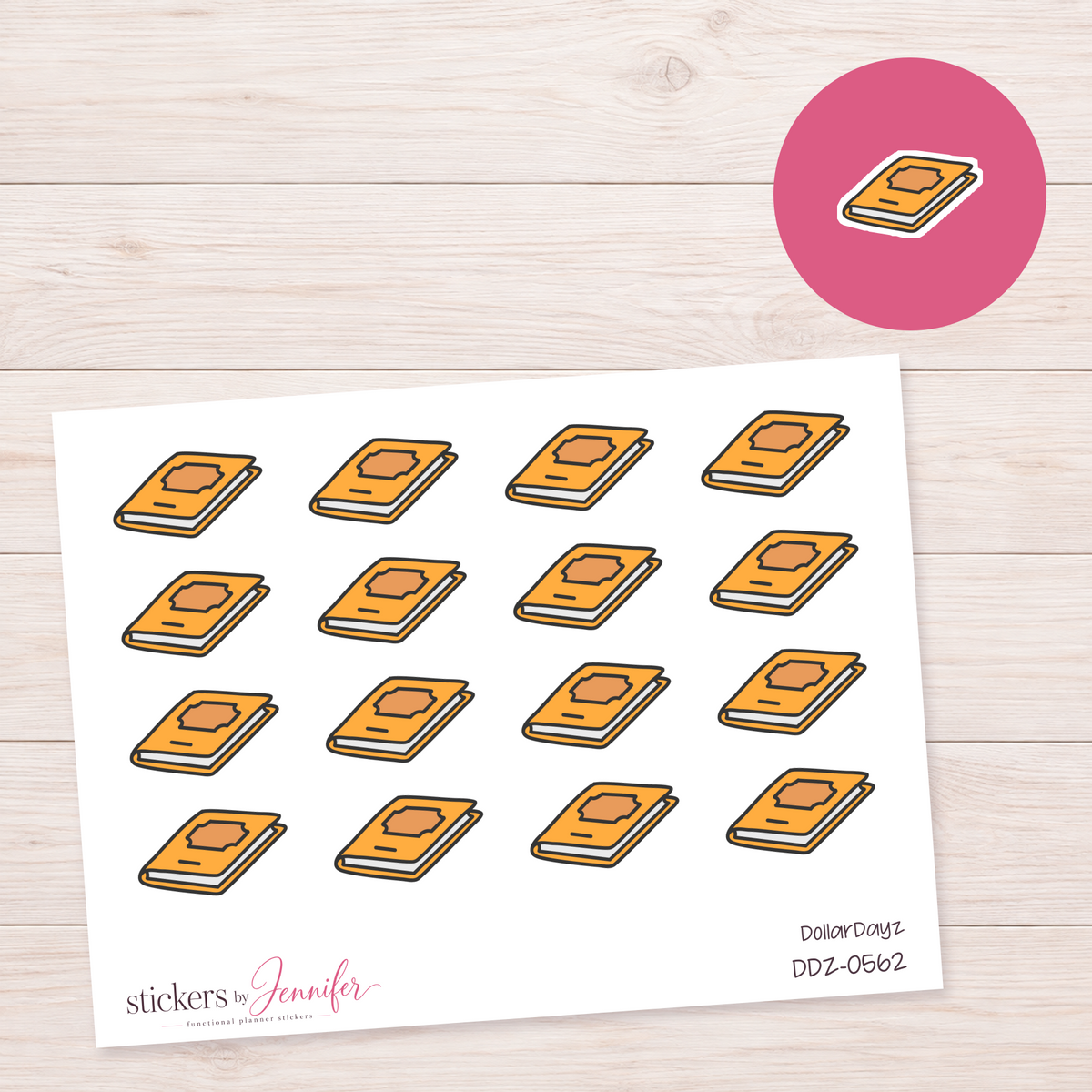 Orange Notebook Planner Stickers | DDZ-0562