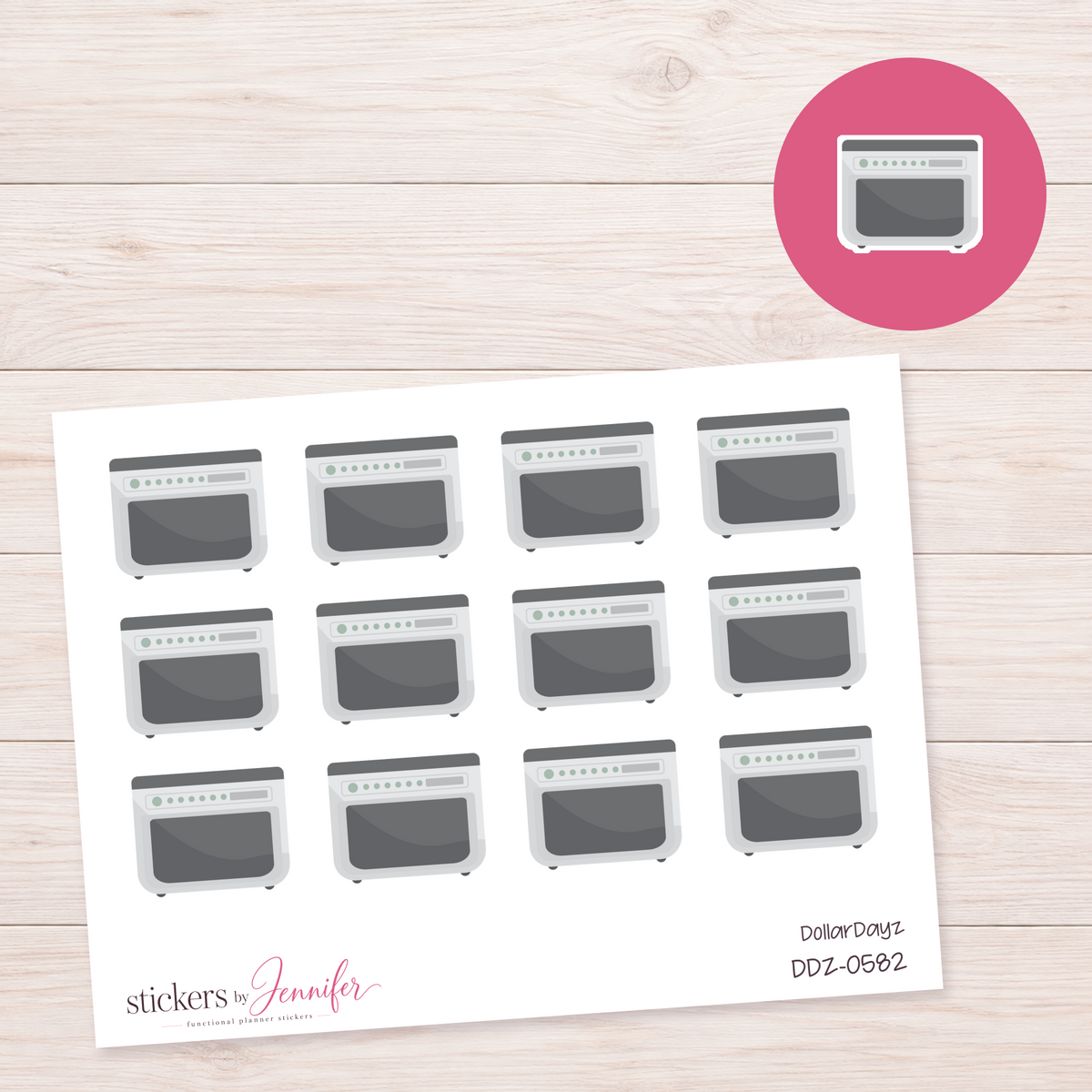 Gray Oven Planner Stickers | DDZ-0582