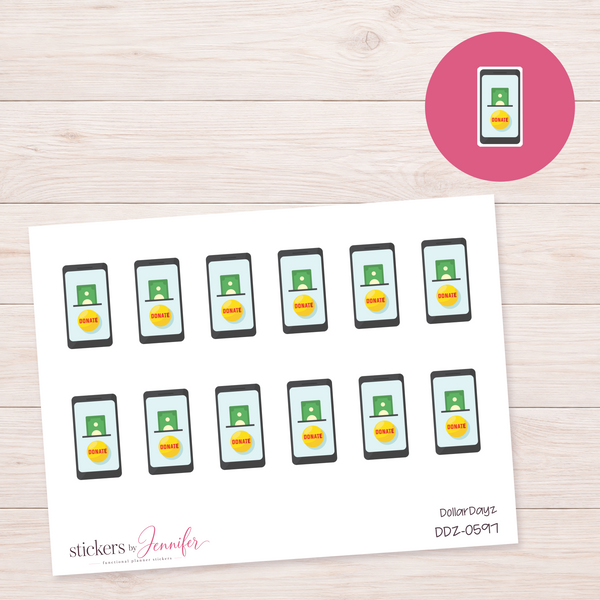 Donation on Phone Planner Stickers | DDZ-0597