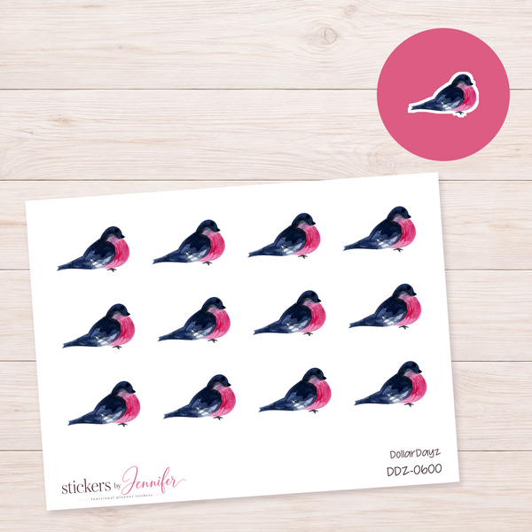 Winter Bird Planner Stickers | DDZ-0600