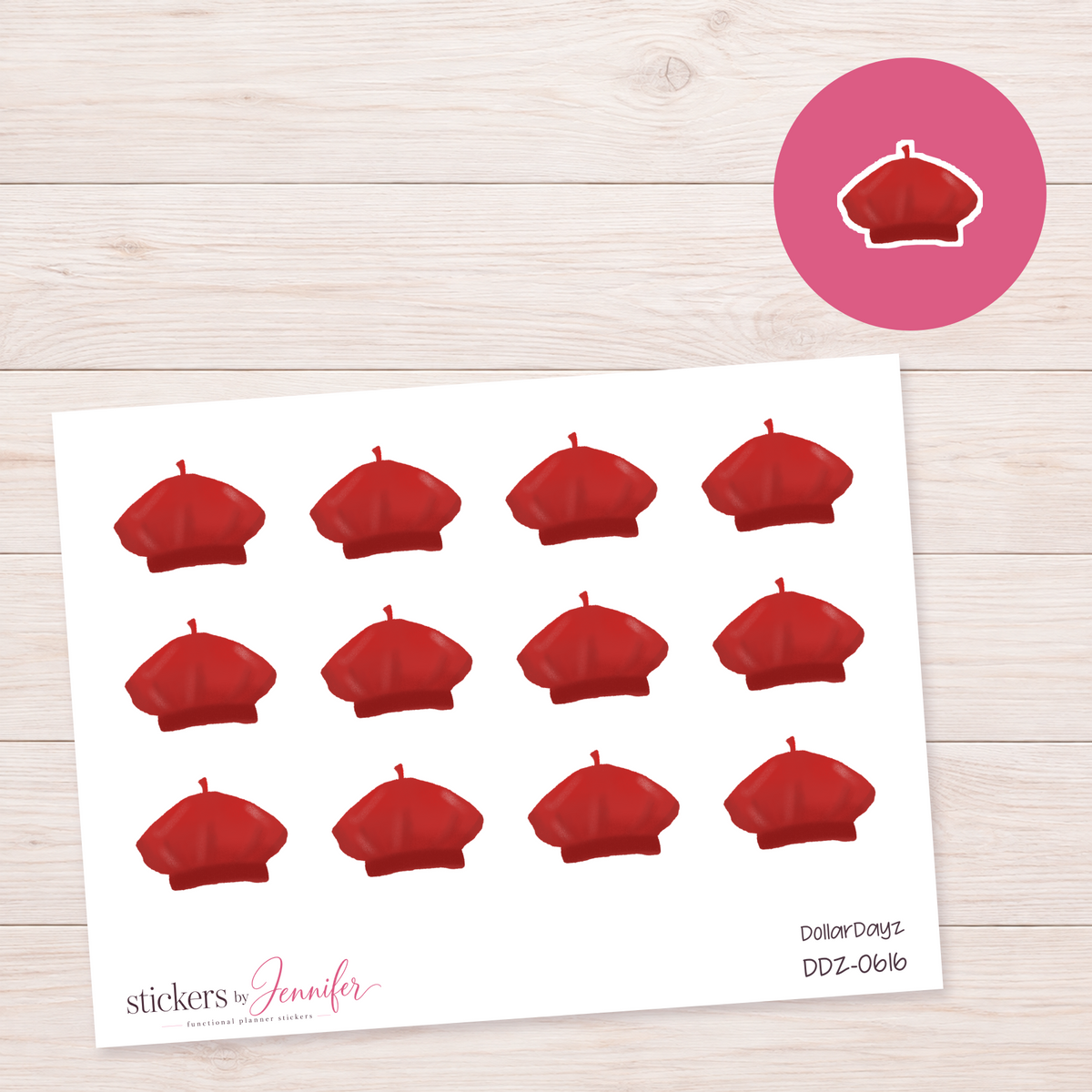 Red Beret Planner Stickers | DDZ-0616