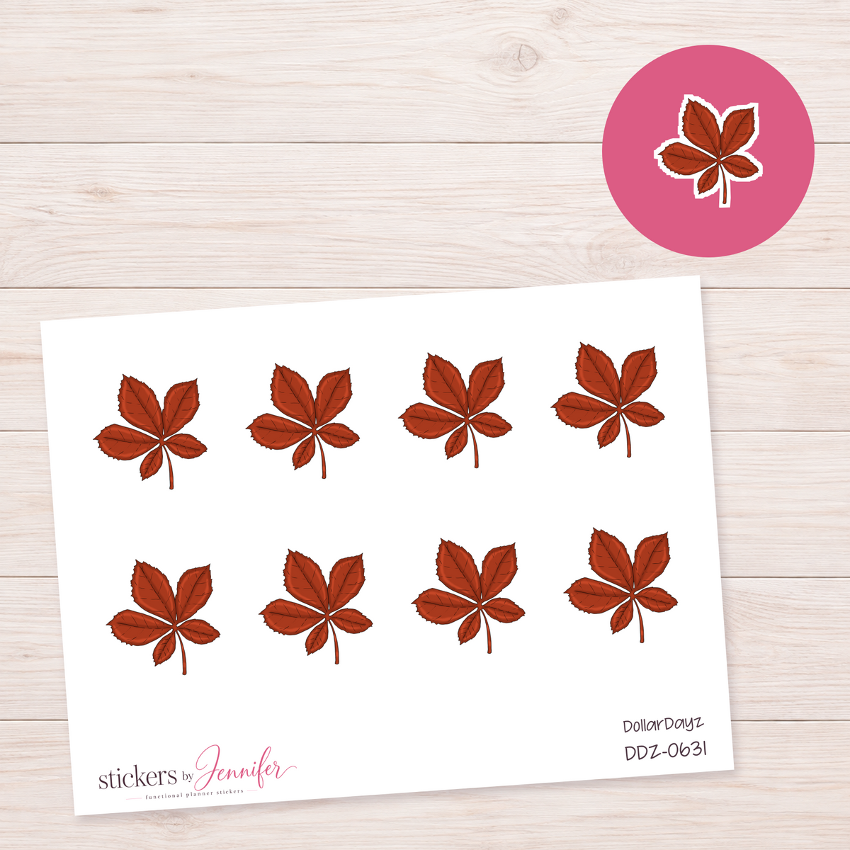 Red Autumn Leaf Cluster Planner Stickers | DDZ-0631