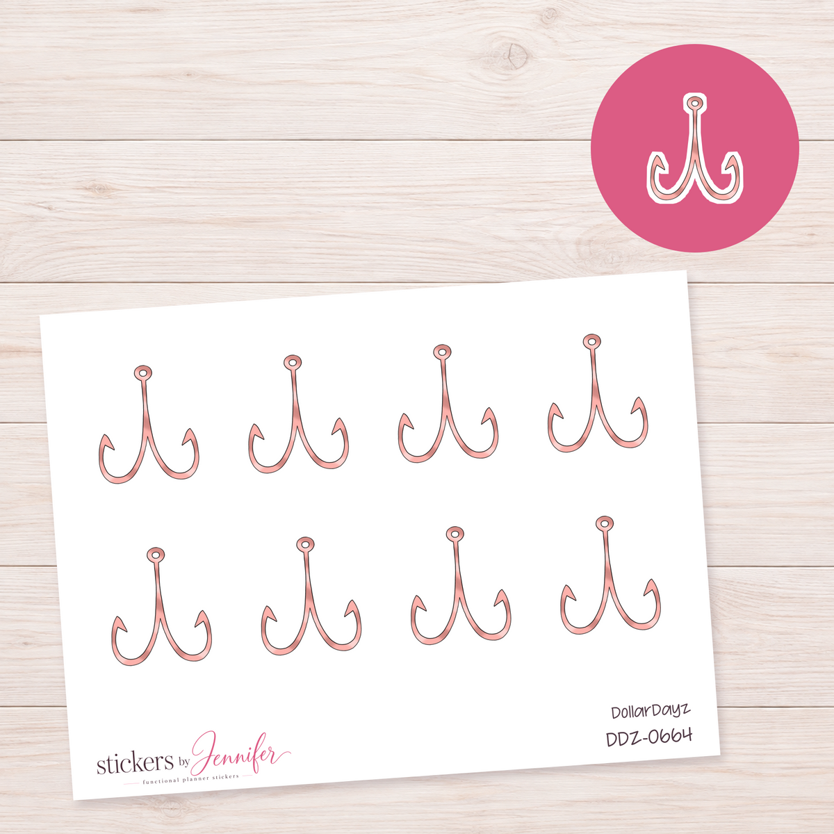 Pink Anchor Planner Stickers | DDZ-0664