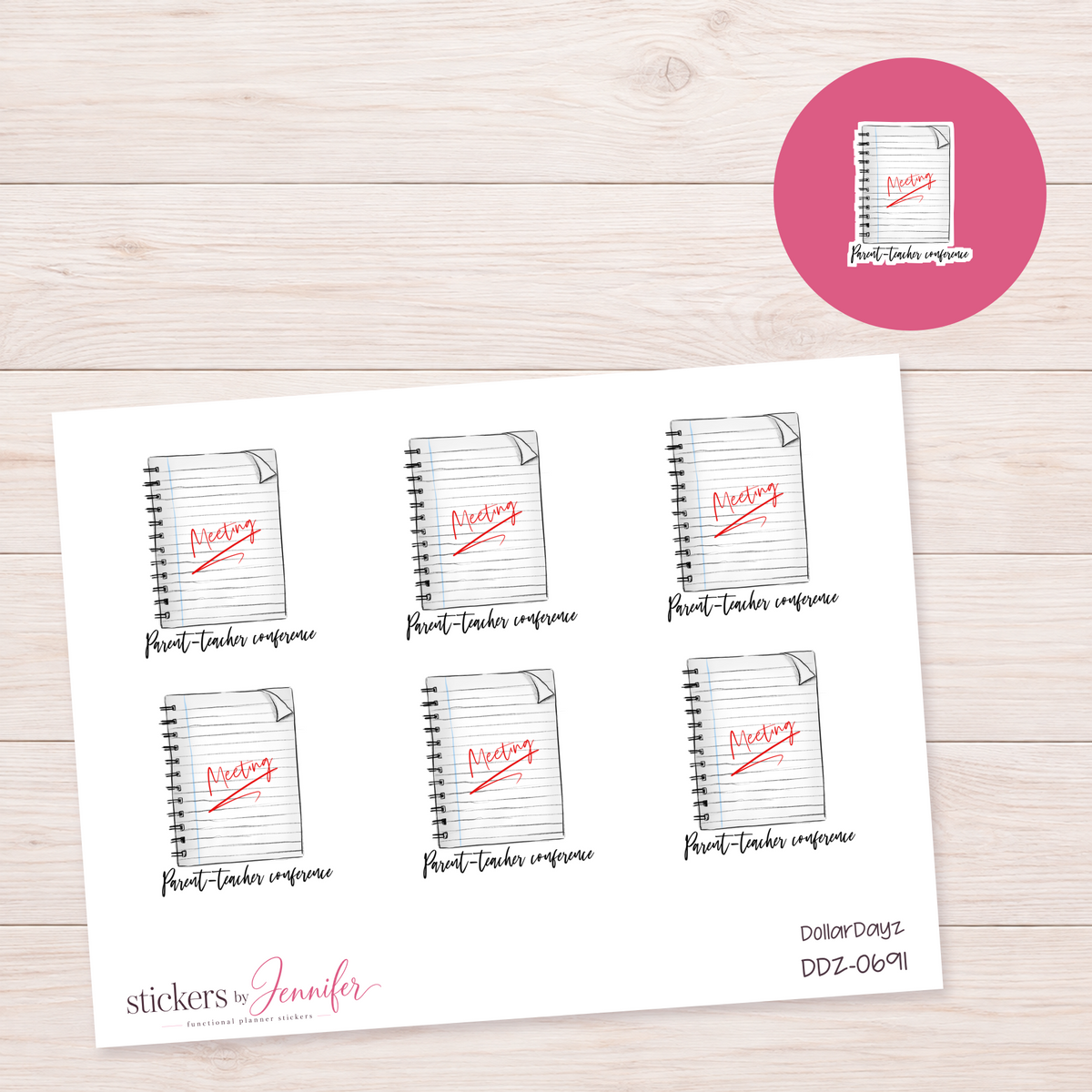 Parent-Teacher Conference Planner Stickers | DDZ-0691