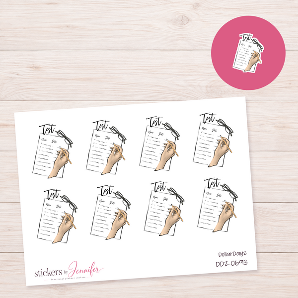 Test Day Reminder Planner Stickers | DDZ-0693
