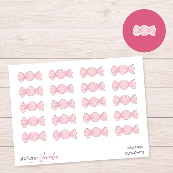 Wrapped Pink Candy Planner Stickers | DDZ-0697