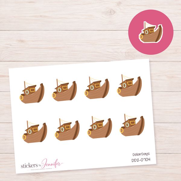 Wooden Boat Planner Stickers | DDZ-0704