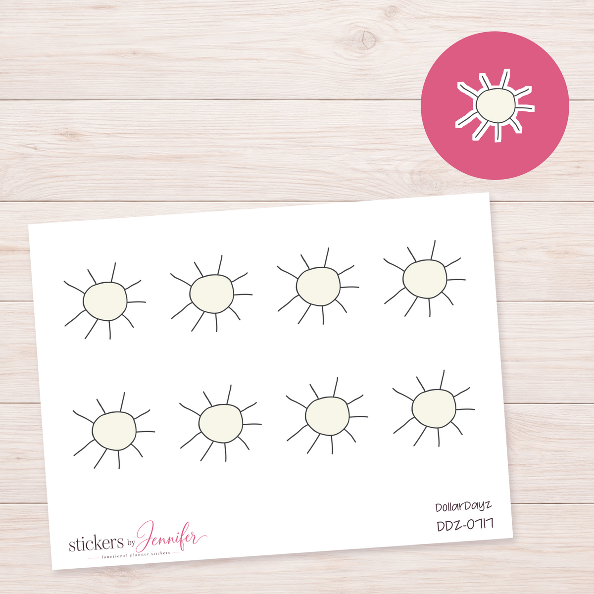 Simple Sunshine Planner Stickers | DDZ-0717