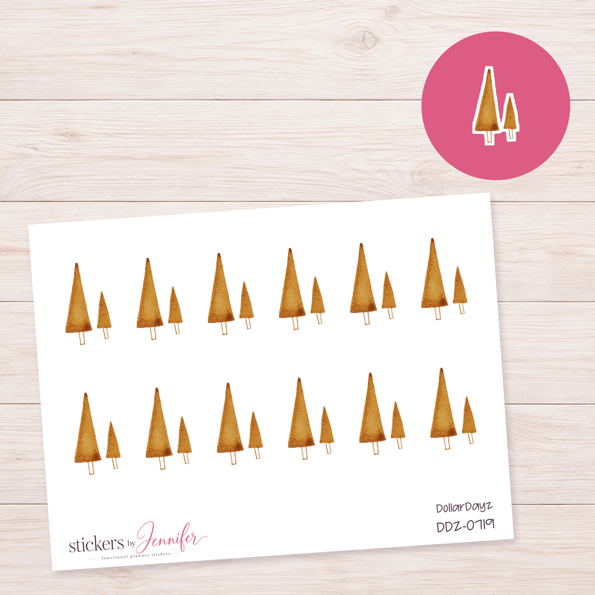 Golden Tree Pair Planner Stickers | DDZ-0719