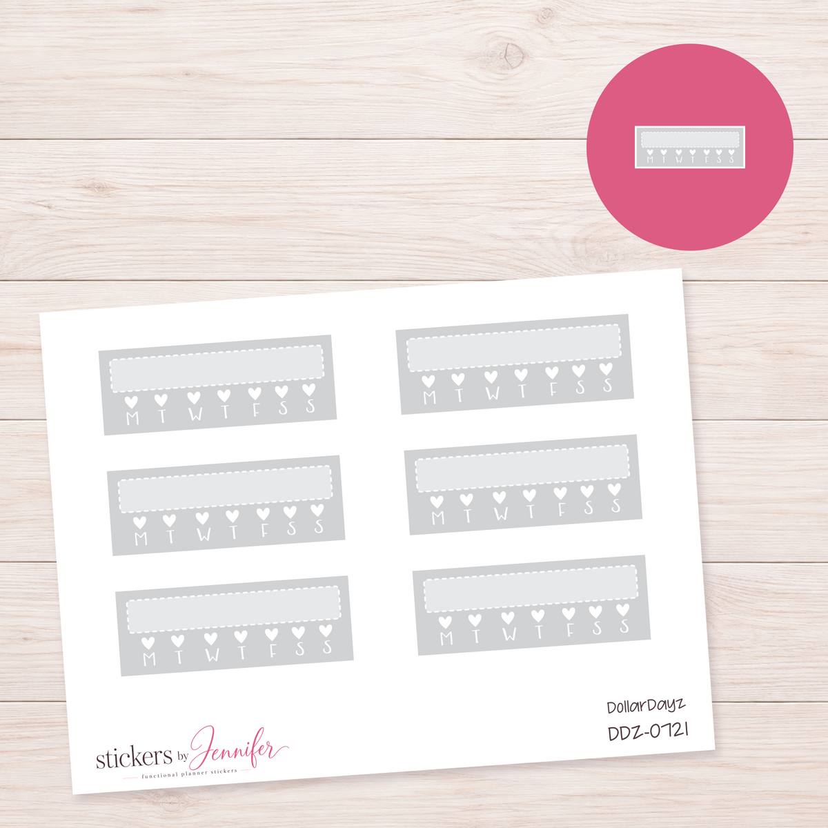 Gray Weekly Habit Tracker Planner Stickers | DDZ-0721
