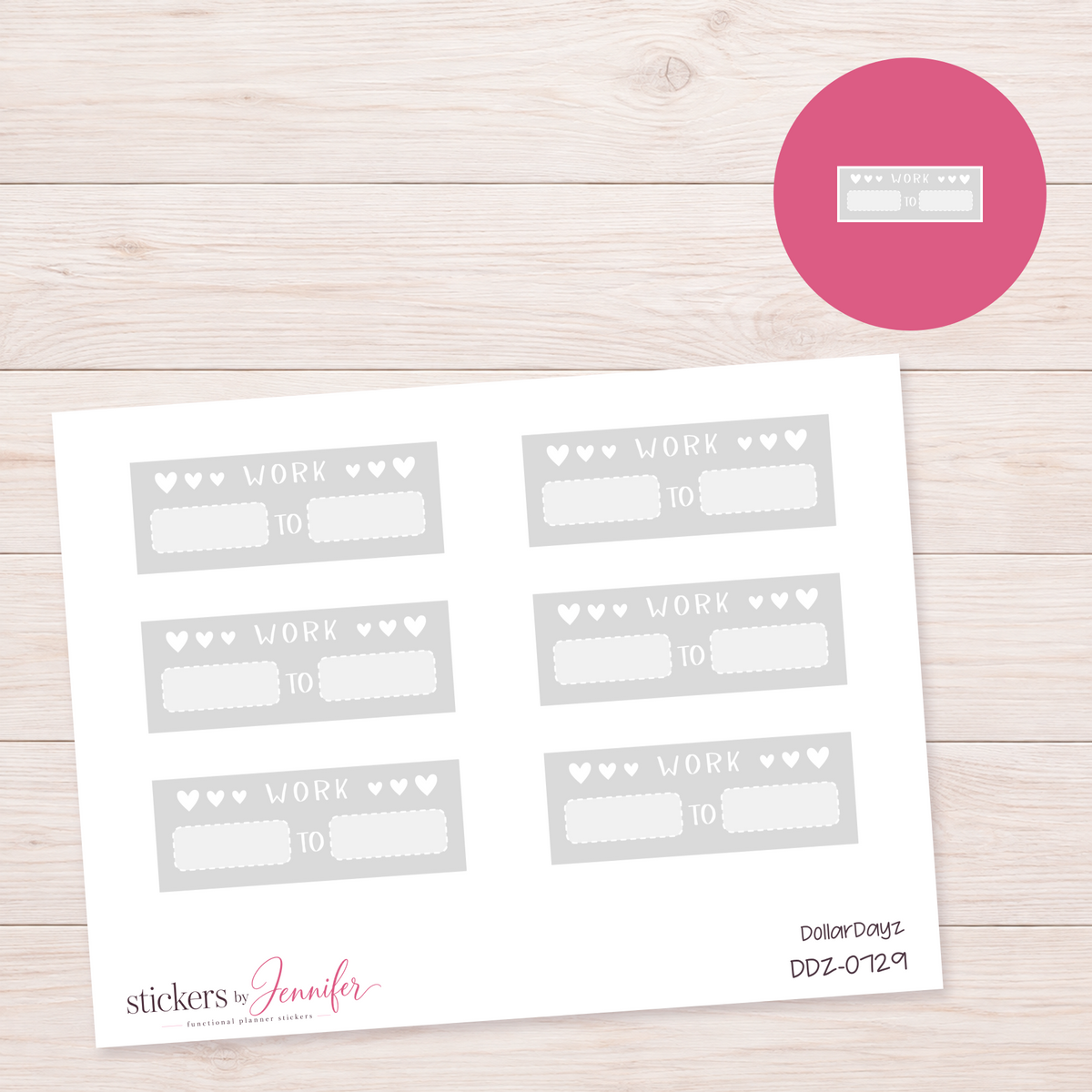 Gray Work Shift Label Planner Stickers | DDZ-0729
