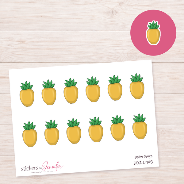 Yellow Pineapple Planner Stickers | DDZ-0745